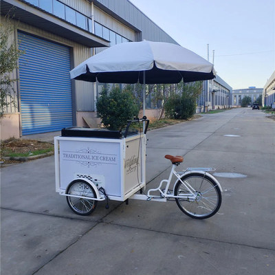 Eiscreme Roll Food Push Cart Bike mit Gefrierschrank 70kg 220*87*240cmcm