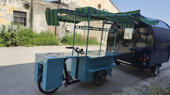 Fastfood-Lieferung Mobilfahrradkarre mit Solarpanel umweltfreundlich und bequem