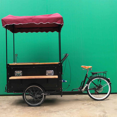 Kaffeekutschenanhänger aus Edelstahl für Outdoor-Fahrräder und Street Vending-Dreiräder