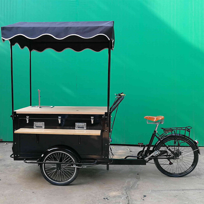 Kaffeekutschenanhänger aus Edelstahl für Outdoor-Fahrräder und Street Vending-Dreiräder