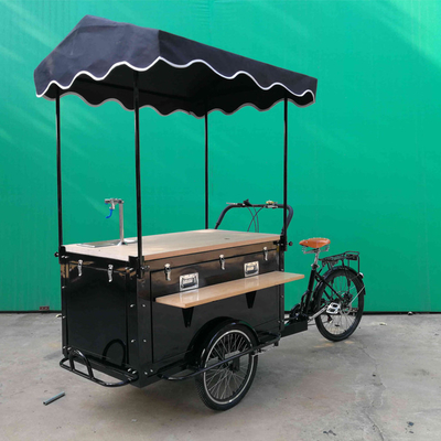 Kaffeekutschenanhänger aus Edelstahl für Outdoor-Fahrräder und Street Vending-Dreiräder