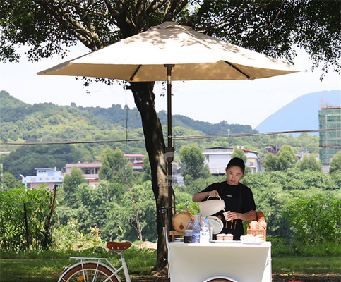 100 kg Retro Kaffeefahrrad für die Straße Mobile Kaffee Trike Shop Fahrrad Fastfood-Wagen Fahrrad