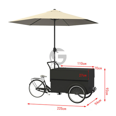 250*124*135cm Konservenanwendung Kaffee Lebensmittel Dreiradkarre mit Ladung und Kapazität