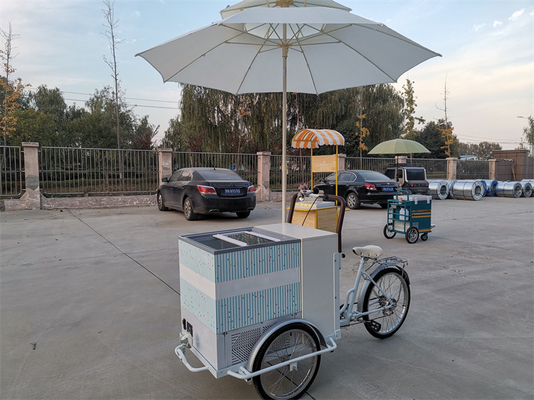 214*83*240cm kommerzielles Kaffeefahrrad für heiße Getränke und Tee Edelstahl Dreirad