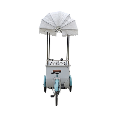 Eiskrem-Fahrrad Gefrierschrank Mobil-Food-Fahrrad für Laden gebratenes Huhn Hamburger Pizza BBQ