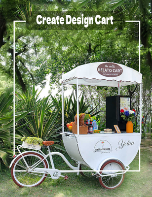 Außen 3 Räder Kaffeekiosk Lebensmittelkarren Eiscreme Frachtsaft Kaffeekorb Fahrradkiosk