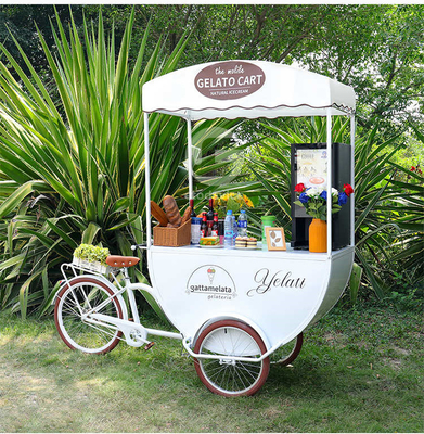 Bäckerei Anwendungsbereiche 304 Edelstahl Eiscreme-Display Trolley mit Chiller