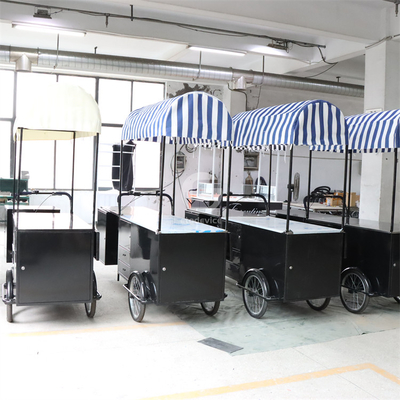 Restaurant Schönes Design Dekorationsbildschirm 110*70cm Dreirad-Essenwagen mit Regenschirm