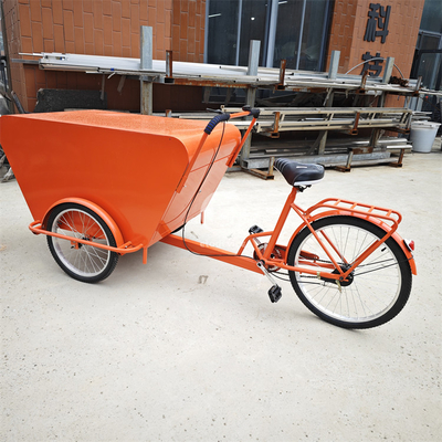 Mobiler Dreirad-Lebensmittelwagen Multifunktionaler Straßenradwagen mit Schirm