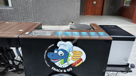 Drei-Rad-Food-Wagen mit Fahrrad hohe Produktivität für den Straßenverkauf von Fast Food