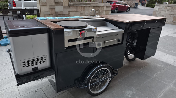 Straßen-Lebensmittelkarren Kreppkarren und mobile Dreiräderfahrräder für Produktionsanlagen