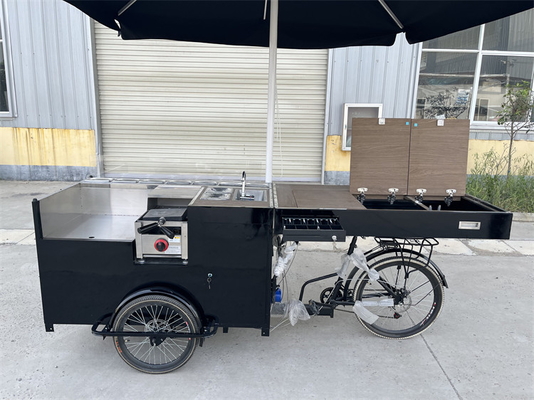 220V/110V Dreiradkarren OEM Kaffee Klappbare Straße Dreirad Waffel Crepe Cargo Bike