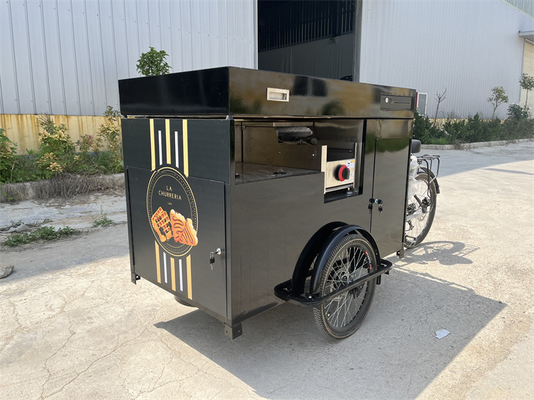 220V/110V Dreiradkarren OEM Kaffee Klappbare Straße Dreirad Waffel Crepe Cargo Bike