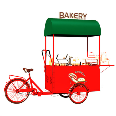 300 kg Ladekapazität Mobil-Food-Kuchen-Display Dreiräder für Bäckerei-Wagen