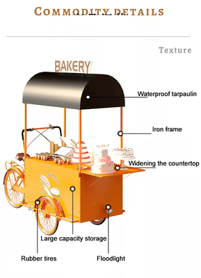 OEM-Kommerzielles Mobilkaffee-Cargo-Fahrrad Dreirad mit 3 Rädern und Sojabohnenlager