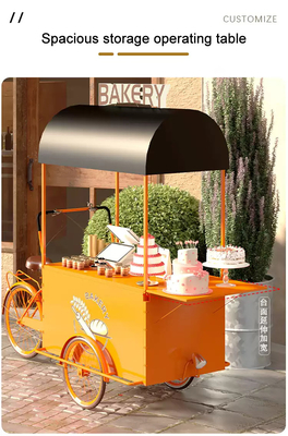 Mobiles Elektrofahrrad für Fastfood Tragbares Kaffee Fahrrad Blumen Snack Verkaufswagen