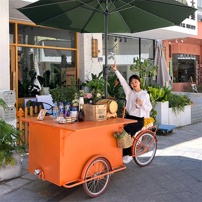 300 kg Food Bike 3 Rad Hot Dog Dreiradkarre mit Klapptisch für mobilen Obstwagen