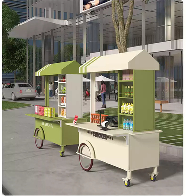 Multifunktionales Hand-Push-Wagen Lebensmittel-Verkaufskorb für Kaffee und Eis