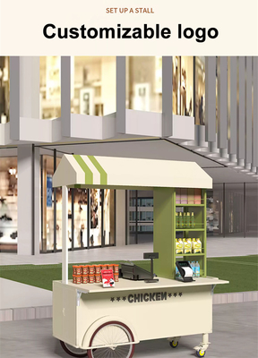 Hochgradig angepasste Farben Mini-Hand-Push Straße Snack-Vending Trolley Fast-Food Stand-Wagen mit großer Lagerkapazität