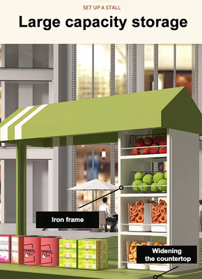 Hochgradig angepasste Farben Mini-Hand-Push Straße Snack-Vending Trolley Fast-Food Stand-Wagen mit großer Lagerkapazität