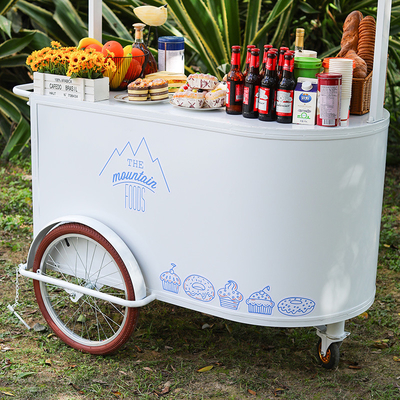 Neues Design Eiscreme Handschubkarren für Tiefkühl-Desserts