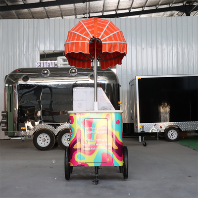 2023 Neues Design Kaffee Dreirad Fahrrad Lebensmittelkarre für mobiles Geschäft Eiscreme Karre Gelato Fahrrad