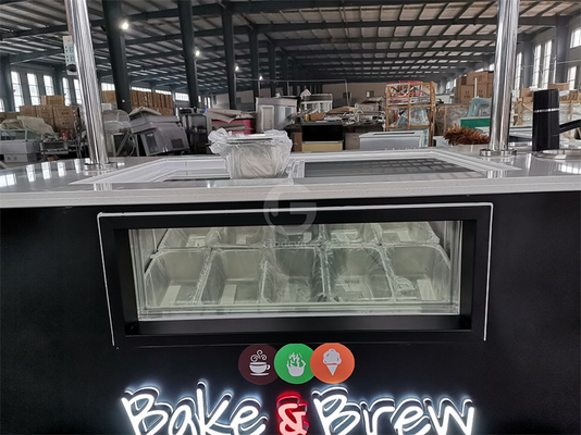 Neuer Stil Hartes Eis mobile Wagen mit LED Licht Italien Gelato Wagen Gute Qualität Eis Push Wagen mit CE