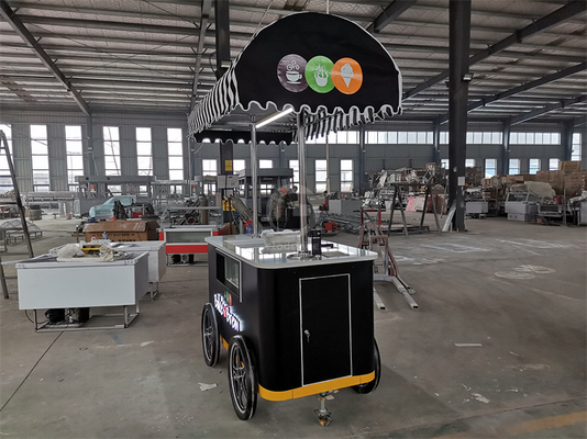 Neuer Stil Hartes Eis mobile Wagen mit LED Licht Italien Gelato Wagen Gute Qualität Eis Push Wagen mit CE