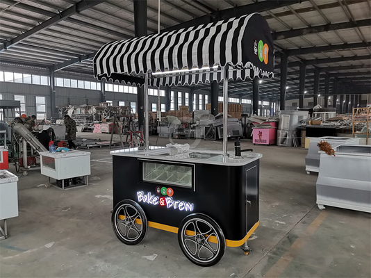 Neuer Stil Hartes Eis mobile Wagen mit LED Licht Italien Gelato Wagen Gute Qualität Eis Push Wagen mit CE