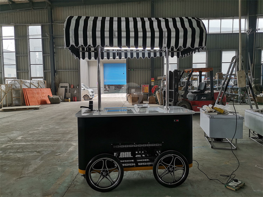 Neuer Stil Hartes Eis mobile Wagen mit LED Licht Italien Gelato Wagen Gute Qualität Eis Push Wagen mit CE