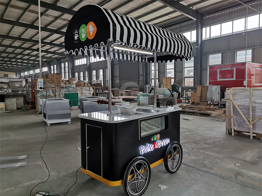 Neuer Stil Hartes Eis mobile Wagen mit LED Licht Italien Gelato Wagen Gute Qualität Eis Push Wagen mit CE