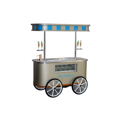 CE-Genehmigung Mobil Hand-Push Hard Eiscreme-Wagen Popsicle-Wagen mit Schaufenster