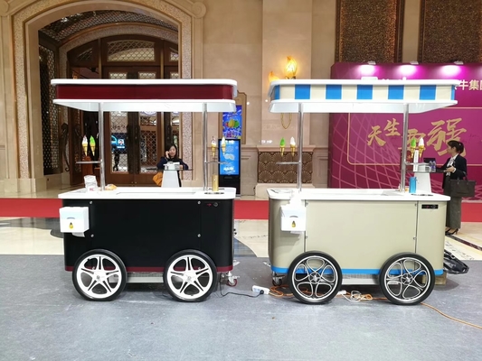 CE-Genehmigung Mobil Hand-Push Hard Eiscreme-Wagen Popsicle-Wagen mit Schaufenster