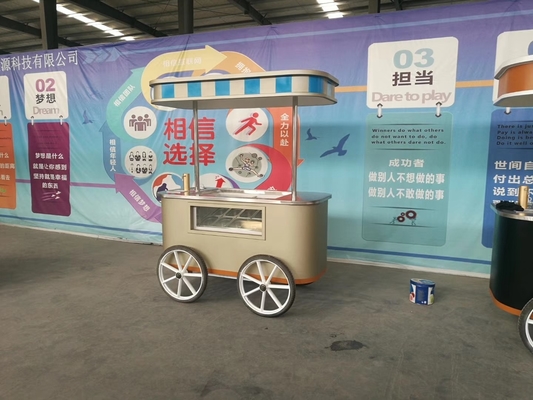 CE-Genehmigung Mobil Hand-Push Hard Eiscreme-Wagen Popsicle-Wagen mit Schaufenster