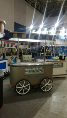 CE-Genehmigung Mobil Hand-Push Hard Eiscreme-Wagen Popsicle-Wagen mit Schaufenster