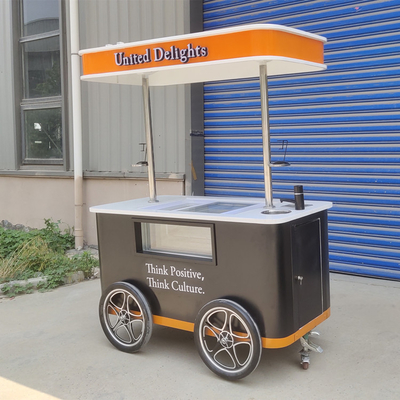 Elektro-Gelato-Push-Lebensmittel-Hand-Push-Kühl-Keks-Strand-Frischkühlschrank Eiskarren