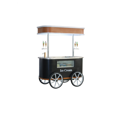 Gelato-Wagen mit Gehäuse für mobile Eiscreme mit Rädern zum Verkauf
