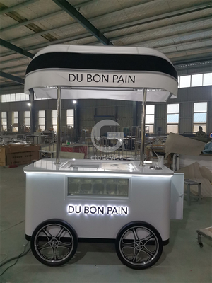 Fabrikpreis Eiscreme-Wagen mit Rädern Eiscreme-Push-Wagen Eiscreme-Frieswagen
