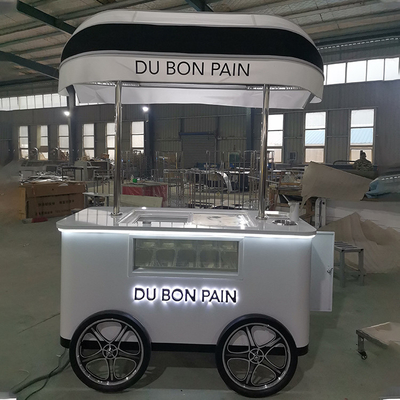 Fabrikpreis Eiscreme-Wagen mit Rädern Eiscreme-Push-Wagen Eiscreme-Frieswagen