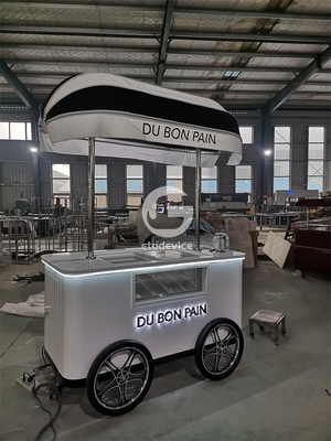 Fabrikpreis Eiscreme-Wagen mit Rädern Eiscreme-Push-Wagen Eiscreme-Frieswagen