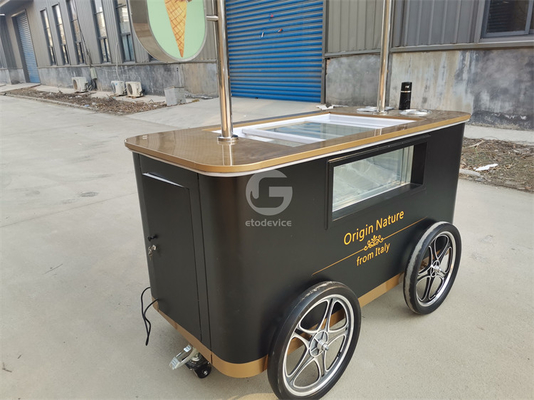Vintage Eisbeutel Fahrrad Eisbecher Handschubwagen für italienisches Gelato Eis