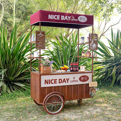 Hand-Push-Kaffee-Fahrrad Neues Design Dreiradkarren für Mobilcafé