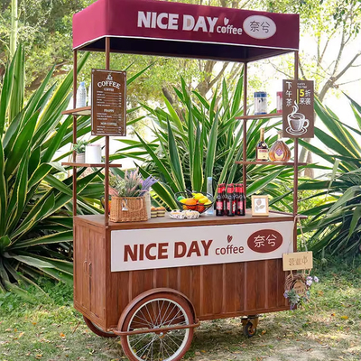 Hand-Push-Kaffee-Fahrrad Neues Design Dreiradkarren für Mobilcafé
