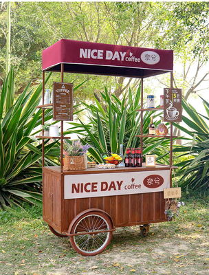 Hand-Push-Kaffee-Fahrrad Neues Design Dreiradkarren für Mobilcafé