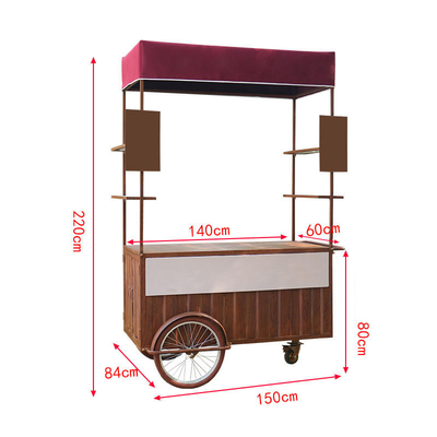 Kaffee Tricycle Cargo Bike Handgefertigter Schubwagen für das mobile Getränkeunternehmen