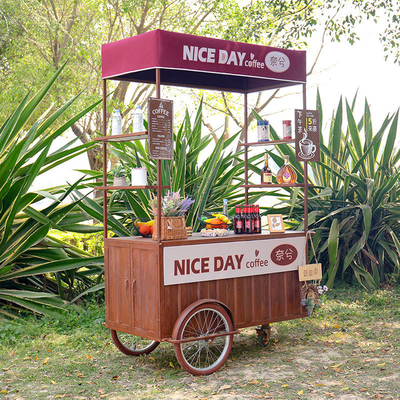 Handwerkliche Getränke Fahrrad Handgefertigte Push Cart für nachhaltige Food Cart Lösungen