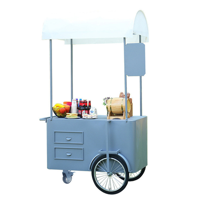 Hand-Push-Wagen für Street Food 3-Räder-Cargo-Wagen mit Lagerkiste für Verkaufswerbung