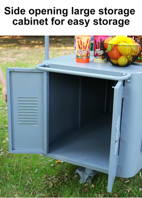 Tragbare Snack-Food-Handschub-Wagen Straßenverkäufer Lebensmittel Lieferrad mit Display-Friezer