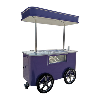 Mobiler italienischer Eiscreme-Handtriebwagen Fahrrad mit Display-Eisfrierschrank Gelato-Standwagen mit Rädern