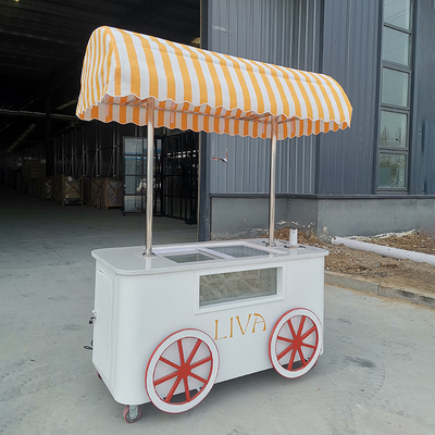 Beach-Eis-Vending-Wagen Eiscreme-Wagen mit Kühlschrank-Display-Vitrine